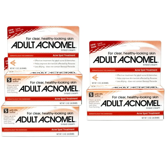 Acnomel Adult Acne Spot Treatment Tinted Cream, 1.3 Oz (Pack of 3)