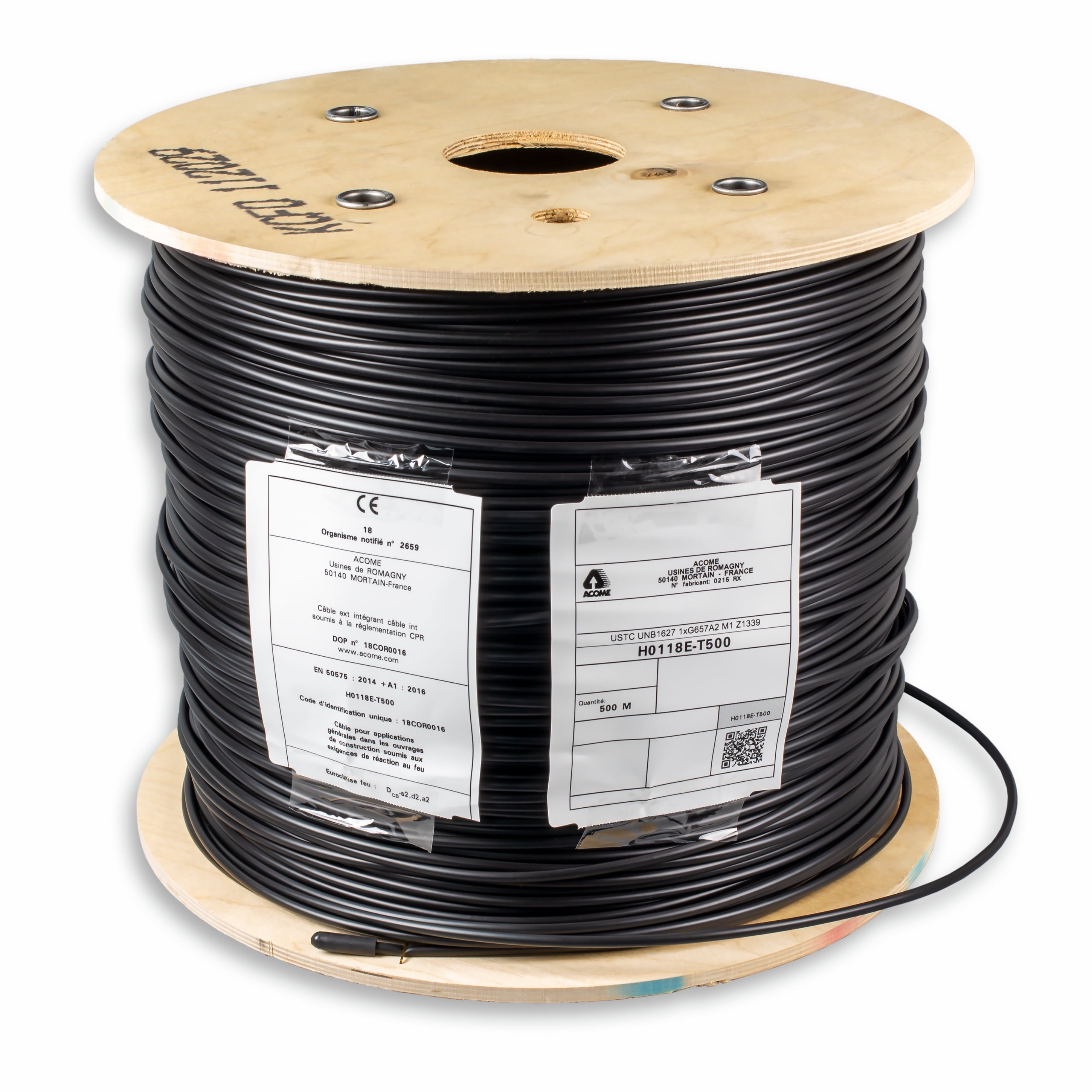 Acome Acoptic UNB1627 Indoor/Outdoor Strippable Overhead/Underground Fiber  Optic Drop Black Cable 500m/1640ft 