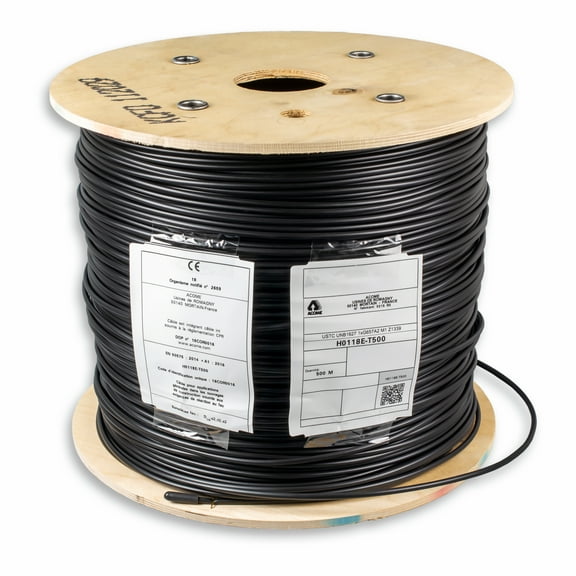 Acome Acoptic UNB1627 Indoor/Outdoor Strippable Overhead/Underground Fiber Optic Drop Black Cable 500m/1640ft