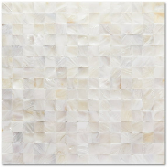 Acopelo Peel and Stick Mother of Pearl Mosaic Tile Natural White 12" x 12" for Backsplash, Kitchen Wall, Fireplace - 6 Tiles