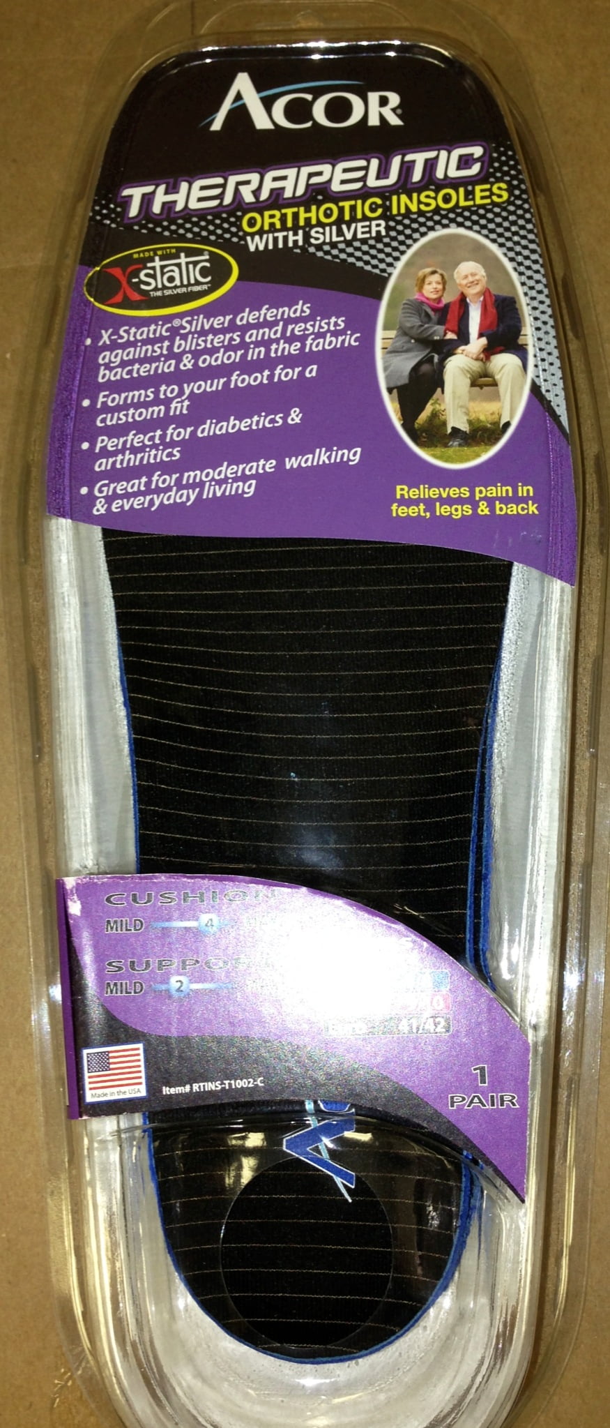 Acor Therapeutic Orthotic Insole with Silver Insoles B