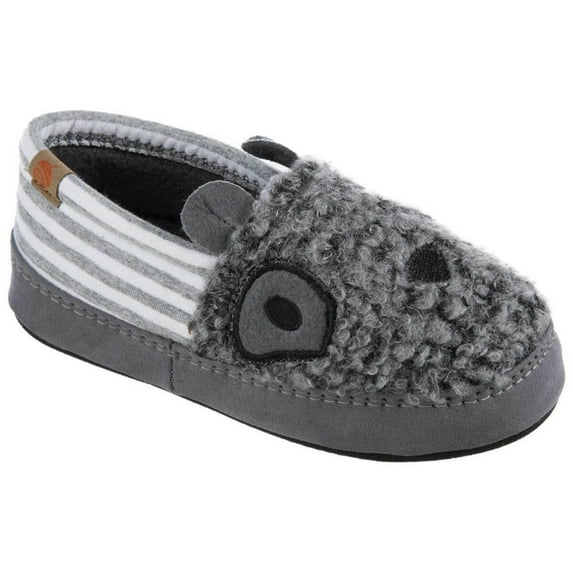 Acorn A20152STG8-9 Kids' Critter Moc, Stormy Grey Dog, Size 8-9