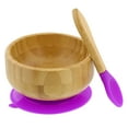 thumbnail image 1 of Acorn Baby Bamboo Baby Bowl and Silicone Baby Spoon Purple Set for Solid Food, 1 of 2