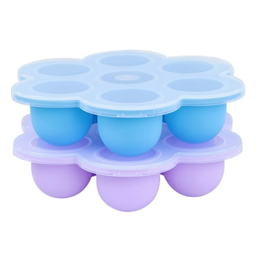Acorn Baby Food Container with Thin Lid, 2PK Blue and Purple Meal Prep Container