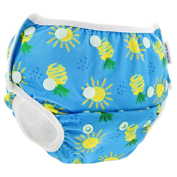 Acorn Baby Swim Diaper - Blue Sunny Pineapple Adjustable Swimming Diaper