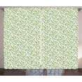 thumbnail image 1 of Acorn Curtains 2 Panels Set, Abstract Swirls Oak Leaves and Acorns Summer Season Green Foliage, Window Drapes for Living Room Bedroom, 108W X 63L Inches, Lime Green Umber and White, by Ambesonne, 1 of 3