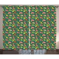 thumbnail image 1 of Acorn Curtains 2 Panels Set, Season Change Raining in Autumn Pattern with Raindrops Umbrellas and Forest Elements, Window Drapes for Living Room Bedroom, 108W X 108L Inches, Multicolor, by Ambesonne, 1 of 3