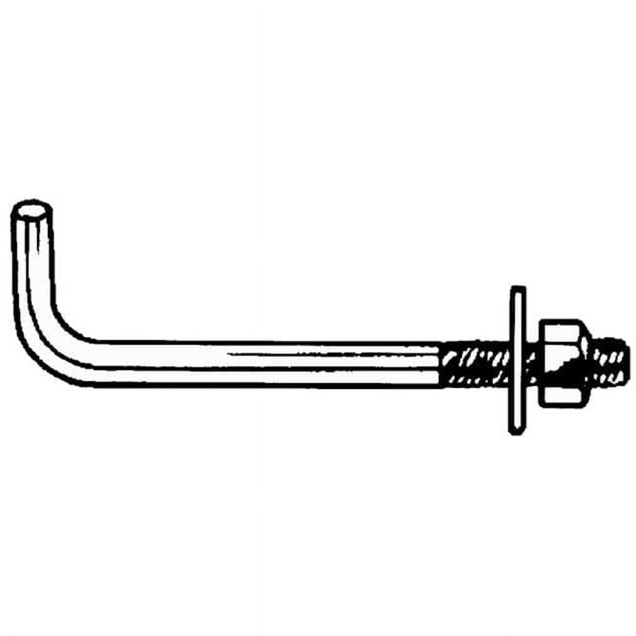 8-inch Silver Carbon Steel Anchor Bolt with Nuts and Washers