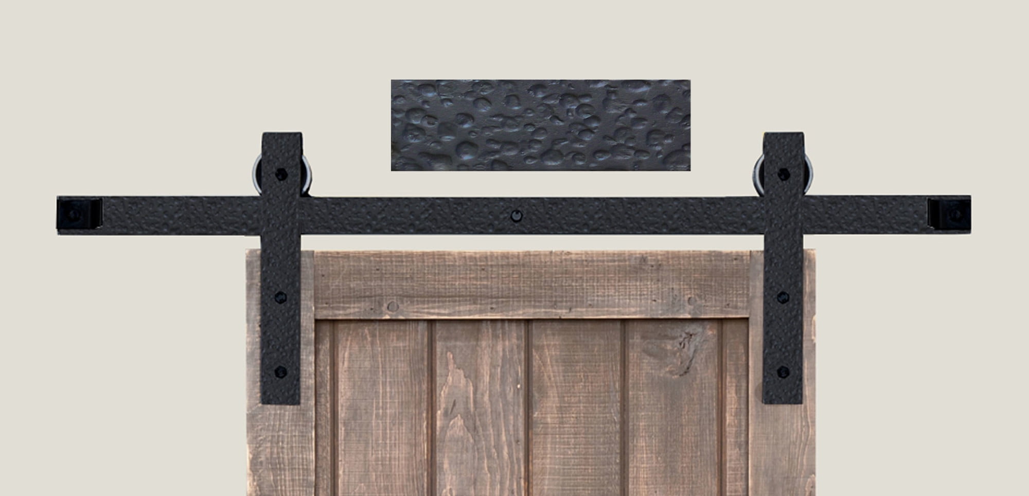 Black Iron 84'' Standard Single Track Barn Door Hardware Kit