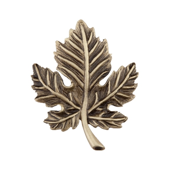 Acorn Manufacturing DQ4AP Artisan Collection Leaf Knob, Antique Brass