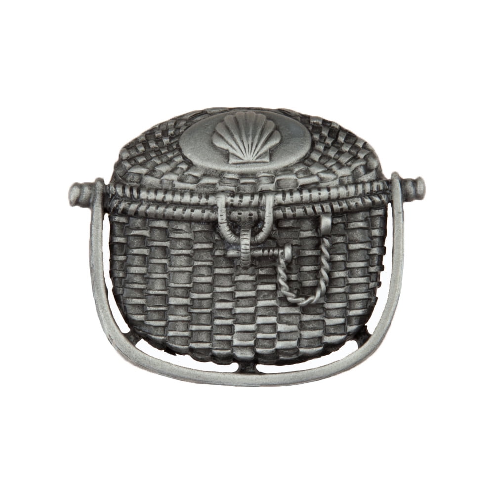 Antique Pewter Nantucket Basket Cabinet Knob with Mounting Hardware