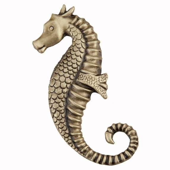 Acorn Manufacturing DPEAP Artisan Collection Seahorse Knob, Antique Brass