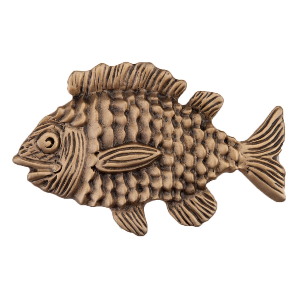 Museum Gold Eclectic Fish Cabinet Knob with Mounting Hardware