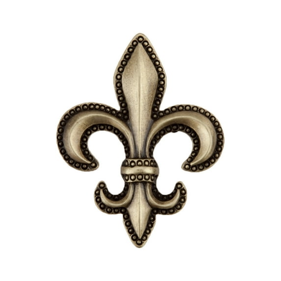 Acorn Manufacturing DQDAP Artisan Collection Fleur - De - Lis Knob, Antique Brass
