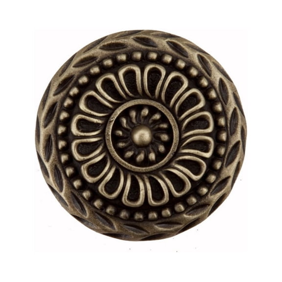 Acorn Manufacturing DQFAP Artisan Collection Lace Circle Knob, Antique Brass