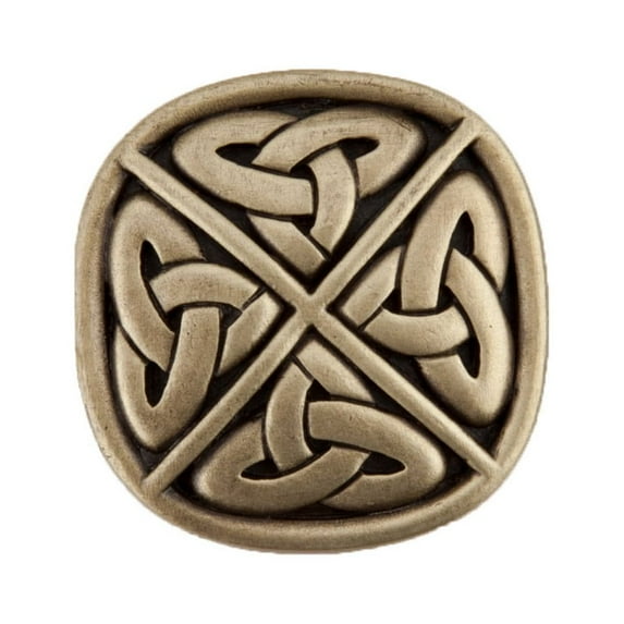 Acorn Manufacturing DQGAP Artisan Collection Celtic Square Knob, Antique Brass