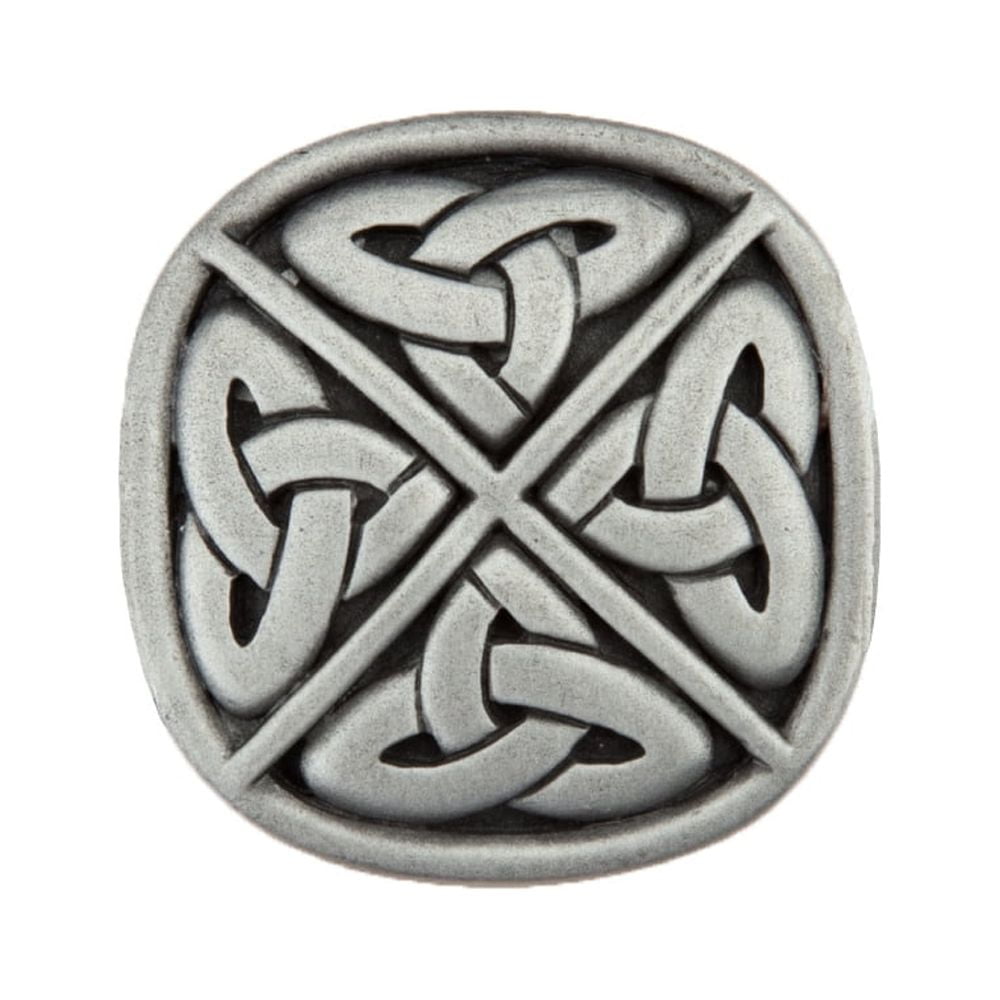 1-1/4 Inch Antique Pewter Celtic Square Cabinet Knob