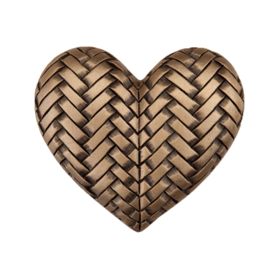 Acorn Manufacturing DQJGP Artisan Collection Woven Heart Knob, Museum Gold