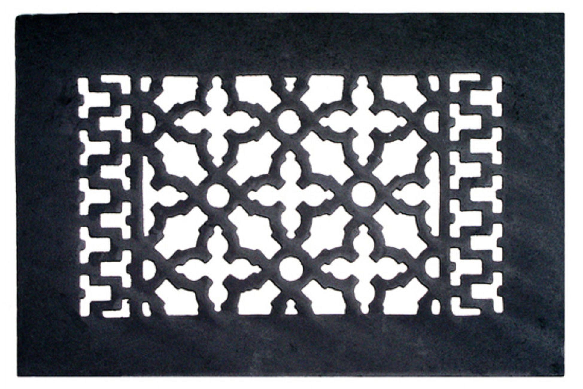 Black Cast Iron Rectangular Decorative Grille with Louver