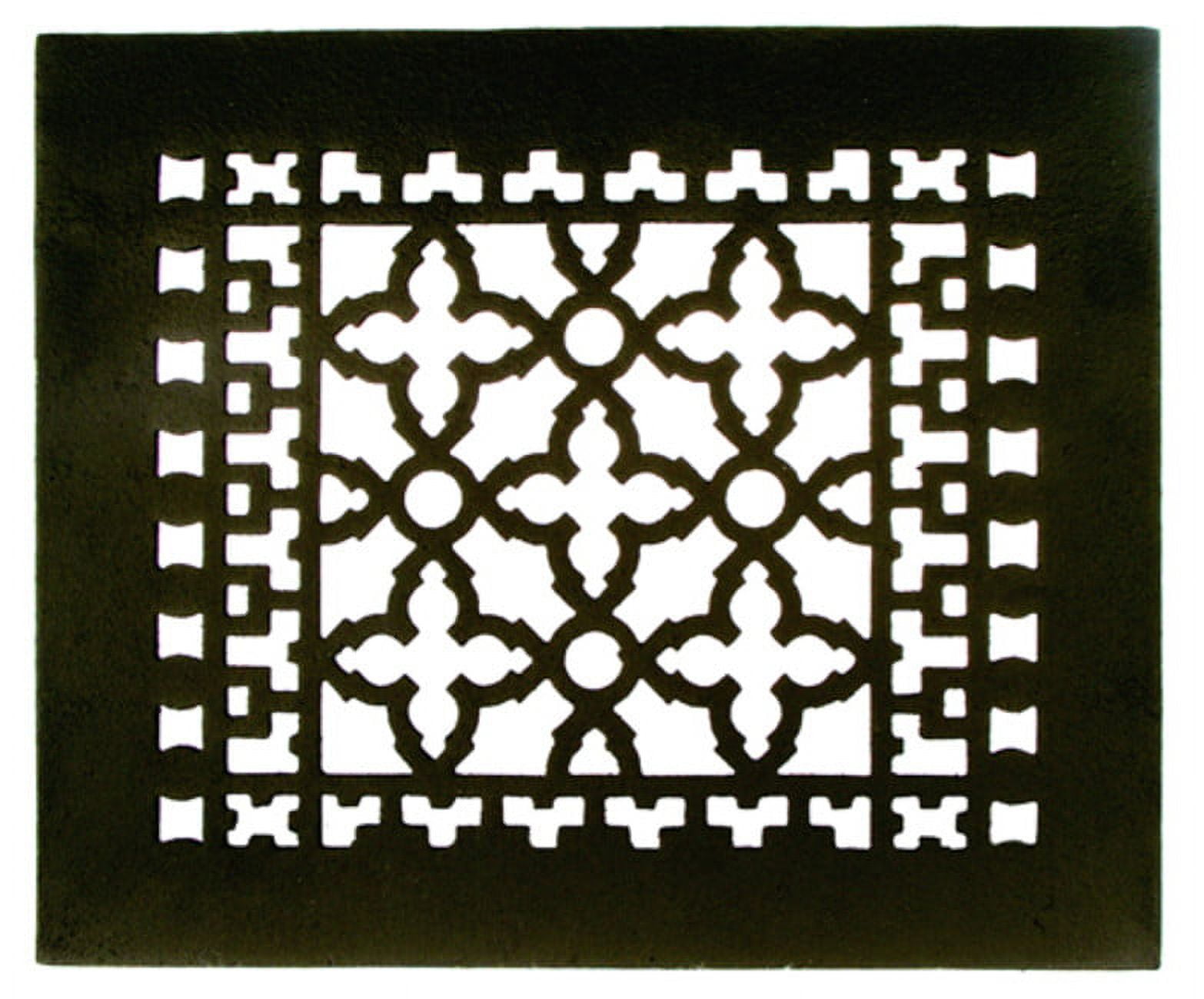 Black Cast Iron Decorative Rectangular Grille for Walls and Floors