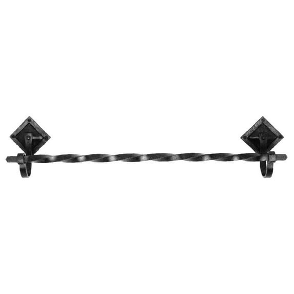 Acorn Manufacturing Ibbp 24" Iron Art Siena Towel Bar - Black