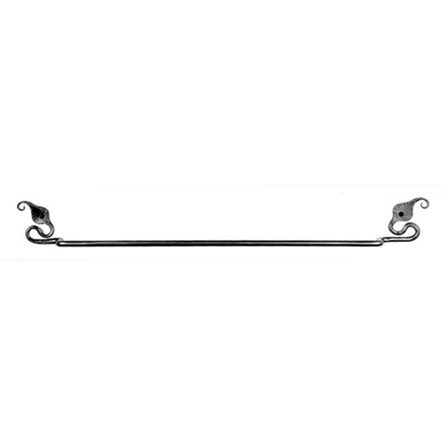 Black Iron 20" Leaf Design Wall Mounted Towel Bar