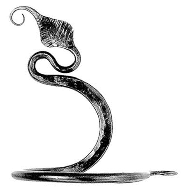 Black Iron Leaf Design Wall Mounted Towel Ring