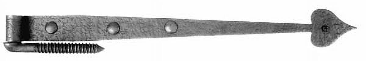 19.875" Black Rough Iron Heart Gate Hinge