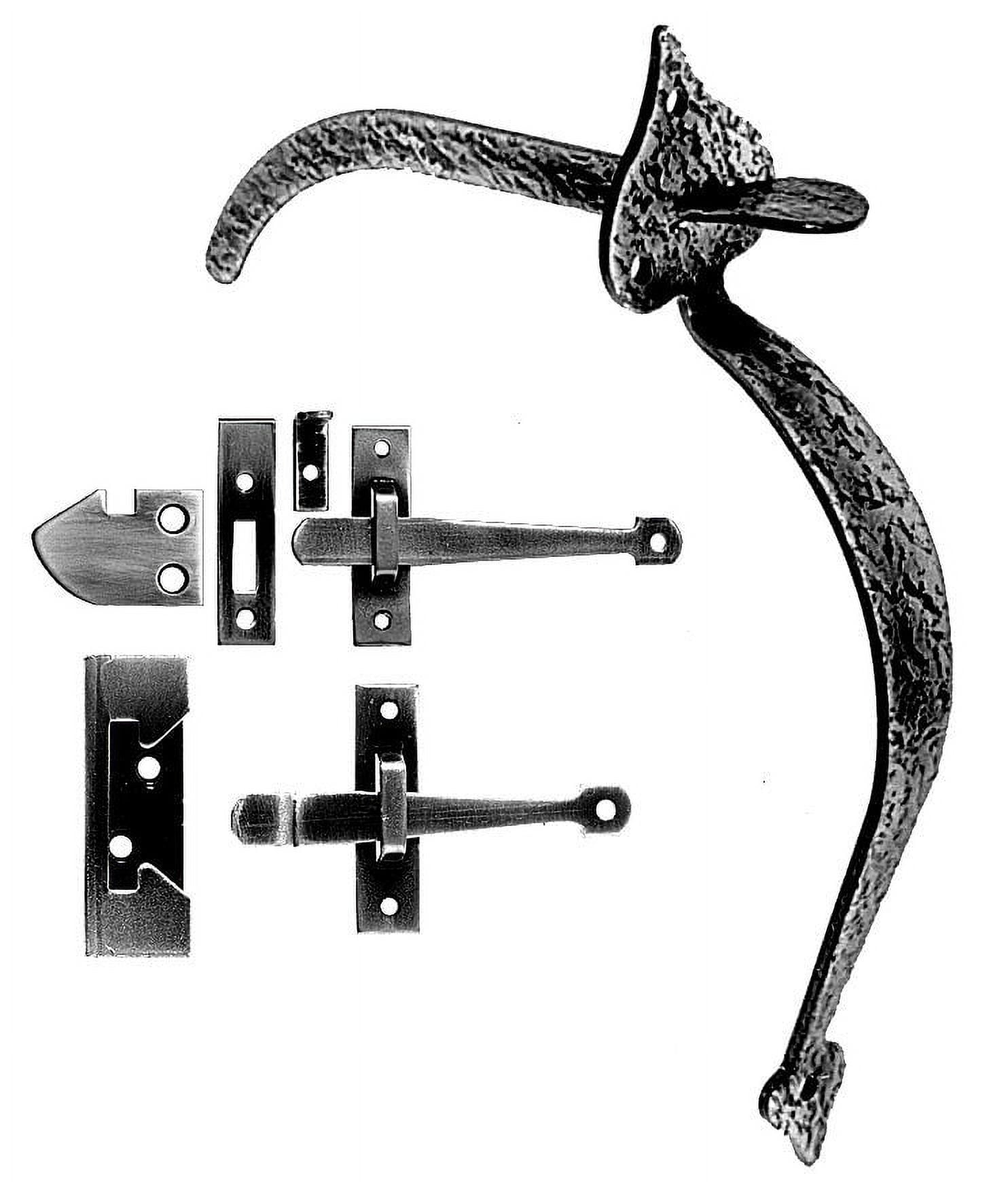 Rustic Black Forged Iron Heart Rim Door Latch Set