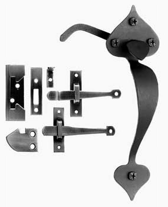 Black Matte Iron Heart Design Rim Latch Set