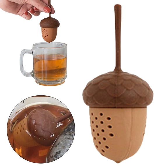 Acorn Mini Tea Strainer, Nature Shaped Silicone Tea Infuser and Pinecone Designed Tea Strainer Set a Perfect Blend of Style and Function for Tea Enthusiasts to Enjoy Exceptional Brewing