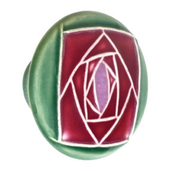 Acorn PR2YP Lg Rd Green with Sq Mauve Rose