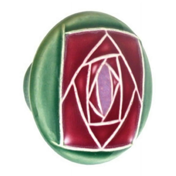 Acorn PR2YP Lg Rd Green with Sq Mauve Rose