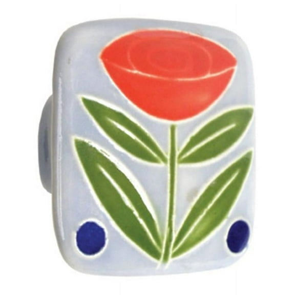 Acorn PS6YP Lg Sq Lt Blue with Flower and 2 Berries