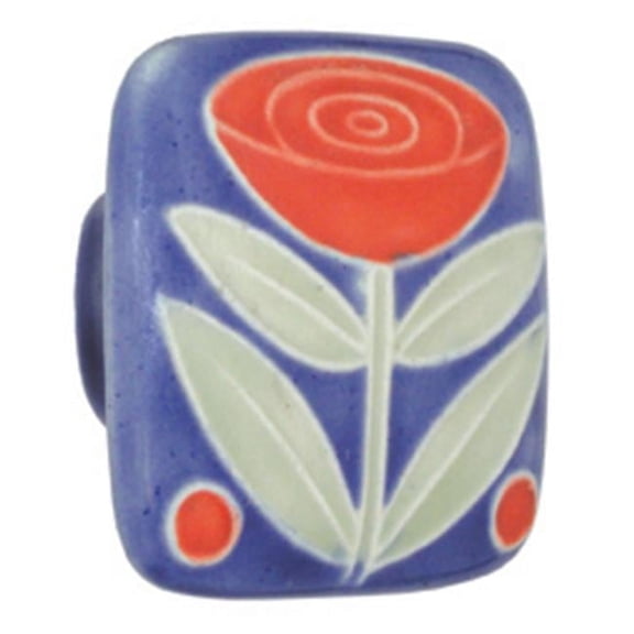 Acorn PSLYP Lg Sq Dk Blue with Flower and 2 Berries