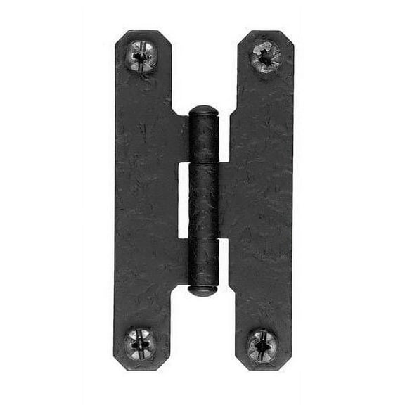 Acorn RH1BQ 3'' Rough Iron Flush H Cabinet Hinges - Black