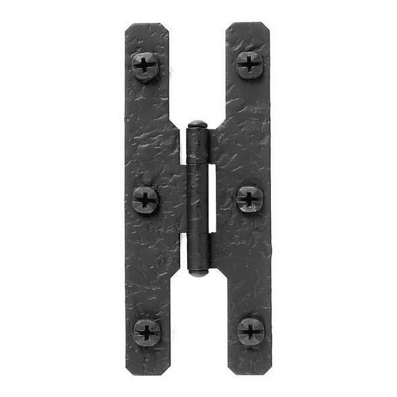 Acorn RH7BQ 7'' Rough Iron Flush H Door Hinges - Black