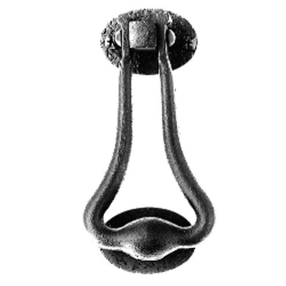 Acorn RM4BG 7-1/2'' Bean Door Knocker - Black Iron