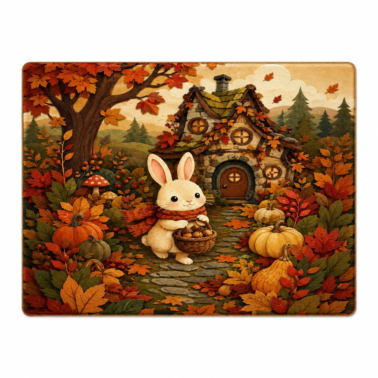 Kids Rugs Rabbit Acorn Rabbit Enchanted Cottage Rectangle Rug for Bedroom Fall - Walmart.com