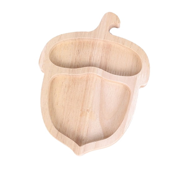 Acorn Shape Bamboo Serving Tray Thanksgiving Wooden Serving Platter Wood Snack Cheese Charcuterie Boards Wooden Acorn Dish Plate for Halloween Autumn Harvest Party Supplies 7.87 x 5.71 Inches