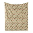 thumbnail image 1 of Acorn Soft Flannel Fleece Throw Blanket, Symmetrical Nature Flora Composition with Soft Pastel Colors of Oak Acorns Print, Cozy Plush for Indoor and Outdoor Use, 70" x 90", Multicolor, by Ambesonne, 1 of 5