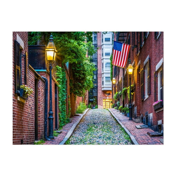 Acorn Street - Boston Massachusetts Photography Unframed Wall Art Print 30 x 40 inches