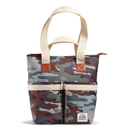 Acorn Street Insulated Cooler Tote Bag with Removable Divider, Woodland Camo
