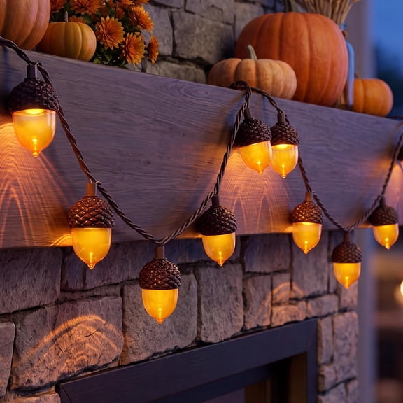 Acorn String Lights for Fall Decor, 8.5FT Thanksgiving Lights