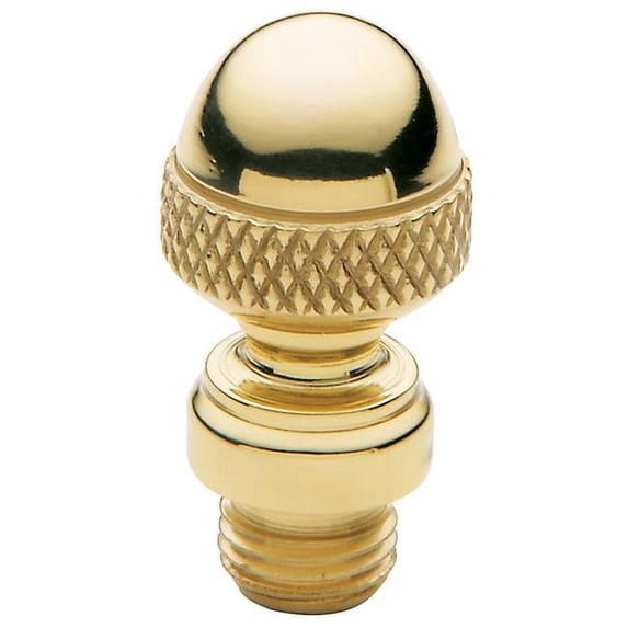 Acorn Tip Sqaure Corner Hinge, Polished Brass - Set of 2