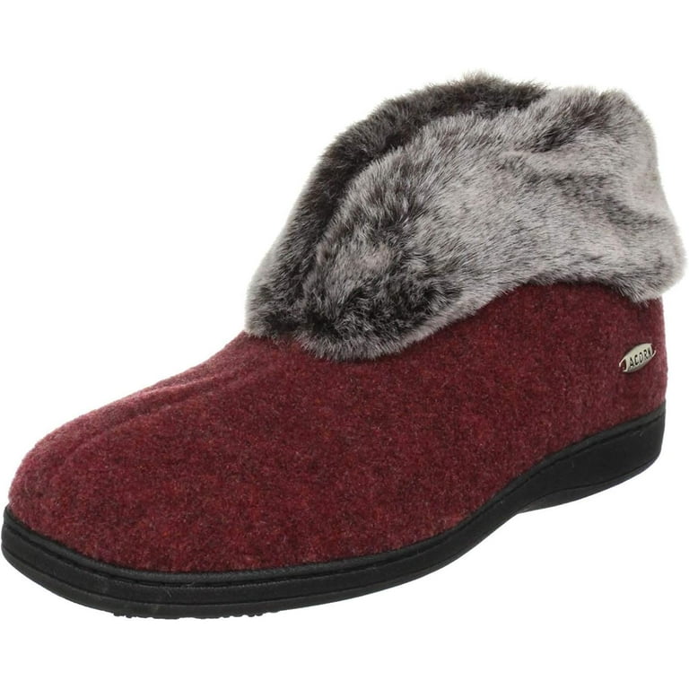 Acorn women's faux on sale chinchilla collar slipper