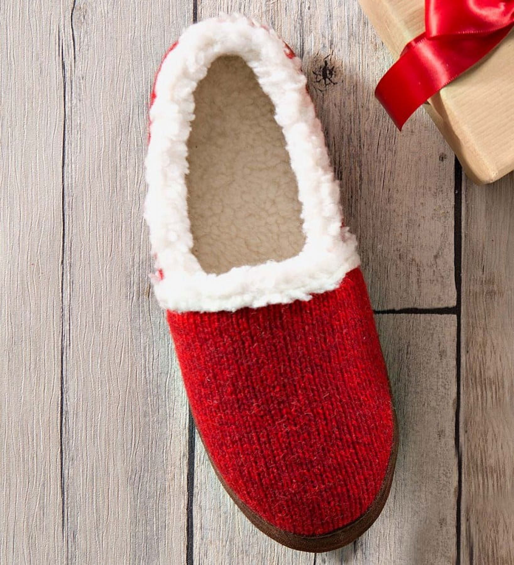 Acorn Women s Moc Ragg Slippers in Red Ragg Wool Size S 5 6 Walmart