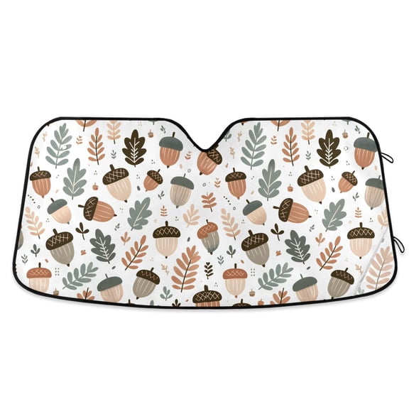 Acorn and Leaves Car Windshield Sun Shade Foldable Car Front Window Visor Heat and UV Protection 53x23.5