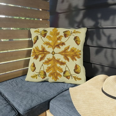 Acorns, Cottagecore Floral Pillow, Soft Spring Decor - Outdoor Pillow