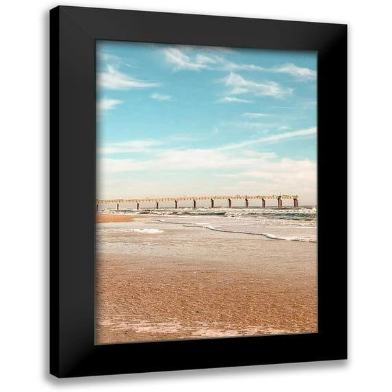 Acosta 14x18 Black Modern Framed Museum Art Print Titled - Beach Shores Panel II